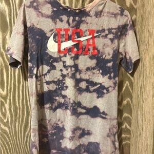 Nike USA Tie-Dye Shirt - Red and Blue